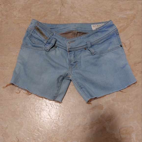 Diesel Sky Blue Denim Shorts - Picture 1 of 2